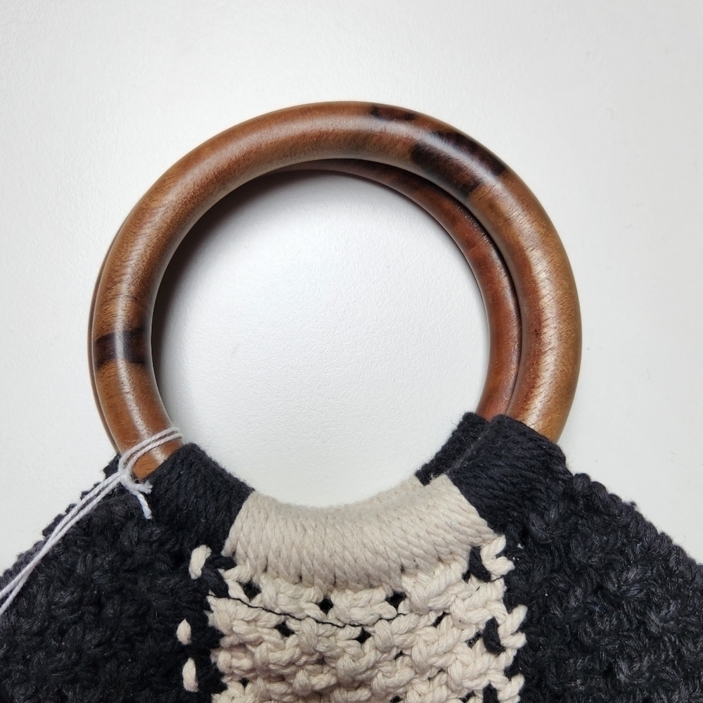 Laude the Label Gabby Mini Macrame Bag Black/White - Picture 14 of 15